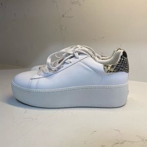 Ash Snakeskin Platform Sneakers